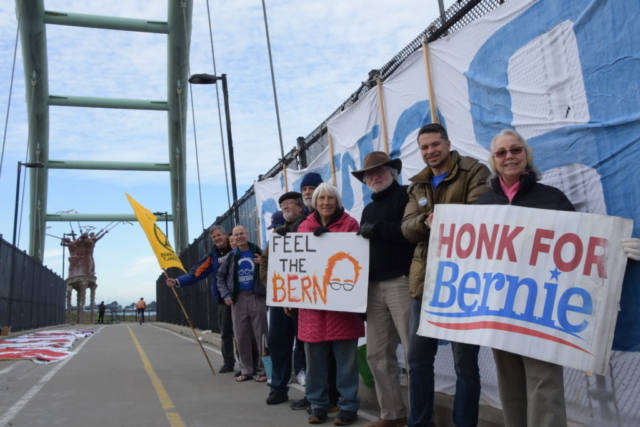 California Progressive Alliance Annual Meeting 2020 - Bannering for Bernie